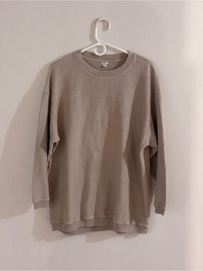 Aerie Men's Waffle Knit Crewneck Sweater - Taupe